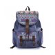 WOMEN FLORAL PRINT CASUAL CANVAS BACKPACK RUCKSACK CUTE SCHOOL BACKPACK - BLUE