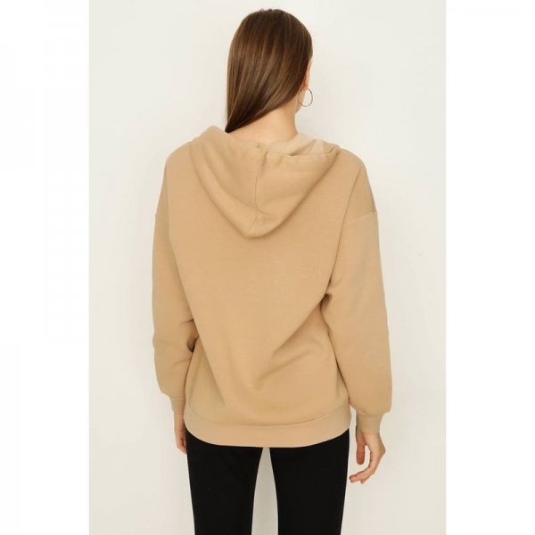 Dark Sand Select Athleisure Zip Through Oversized Hoodie