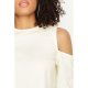 Ecru Cold Shoulder Sweat