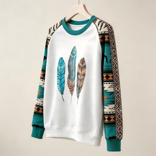 Modern Print Long Sleeve Top