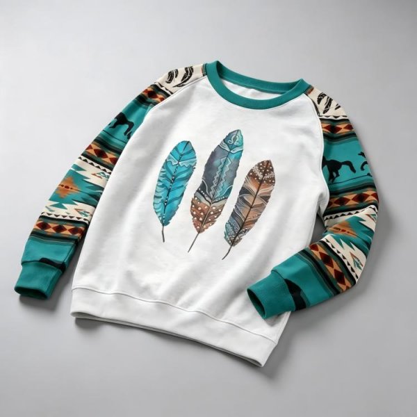 Modern Print Long Sleeve Top