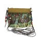 GIRL HIPSTER FLOWER CLOTH CROSSBODY PURSE STRAW BAG - ARMY