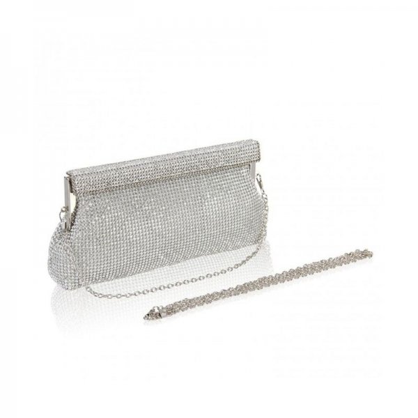 FULL CRYSTAL RHINESTONE EVENING HANDBAGS - SILVER