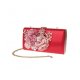 WOMEN LARGE CAPACITY FLORA EVENING PARTY BAGS CLUTCH PURSE VINTAGE WEDDING HANDBAGS WALLET - RED