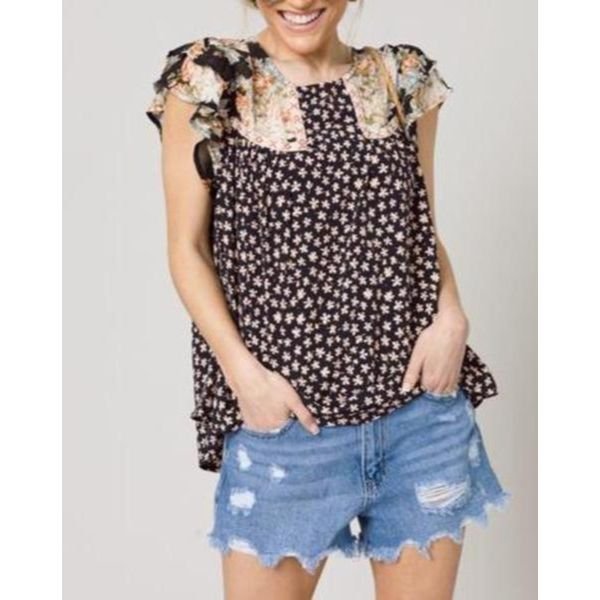 Stylish Print Short Sleeve Top