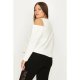 Ecru Cold Shoulder Sweat