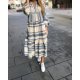 Casual Print V-Neck Midi Dress