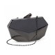 FOX FACE SHAPED HARD CASE CLUTCH EVENING HANDBAG W/ DETACHABLE STRAP - GUNMETAL GRAY