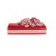 WOMEN LARGE CAPACITY FLORA EVENING PARTY BAGS CLUTCH PURSE VINTAGE WEDDING HANDBAGS WALLET - RED