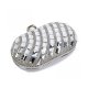 WOMEN'S LUXURIOUS CRYSTAL RHINESTONE EVENING CLUTCH PURSE PARTY HANDBAG - SILVER