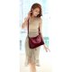 WOMEN'S RETRO SHOULDER BAG HOBO DOUBLE ZIPPER CROSSBODY HANDBAG FROM - WINE RED