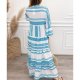 Casual Print Long Sleeve Maxi Dress