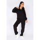 Black Funnel Neck Sweater And Straight Joggers Set