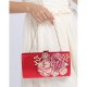 WOMEN LARGE CAPACITY FLORA EVENING PARTY BAGS CLUTCH PURSE VINTAGE WEDDING HANDBAGS WALLET - RED