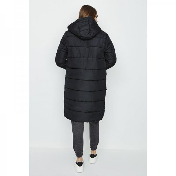 Black Duvet Longline Puffer Jacket