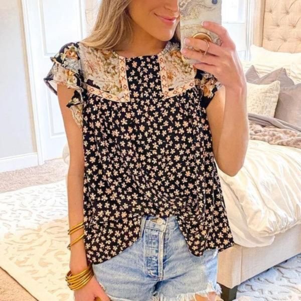 Stylish Print Short Sleeve Top