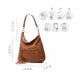 WOMEN'S TOP HANDLE HANDBAGS SHOULDER HOBOTOTE PURSE - BROWN