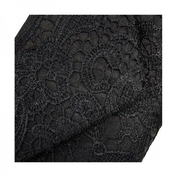 WOMEN'S ELEGANT FLORAL LACE ENVELOPE CLUTCH EVENING PROM HANDBAG PURSE - BLACK