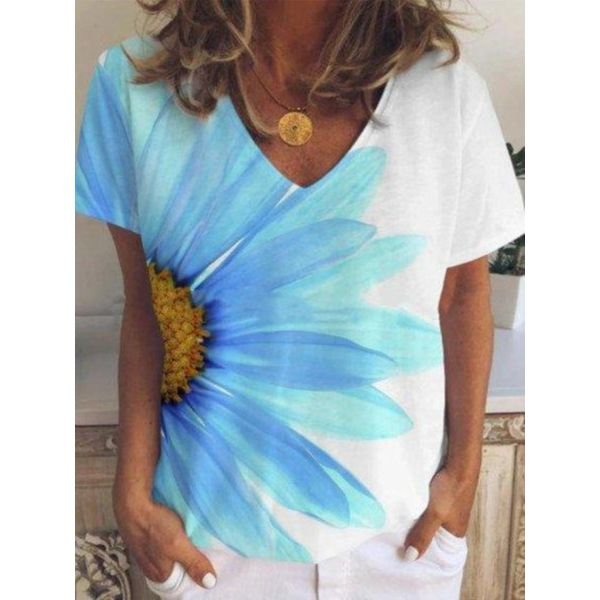 Fresh Flora Print Short Sleeve Top