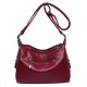 WOMEN'S RETRO SHOULDER BAG HOBO DOUBLE ZIPPER CROSSBODY HANDBAG FROM - WINE RED