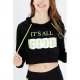 Black-Fluro Lime Its All Good Neon Hoodie