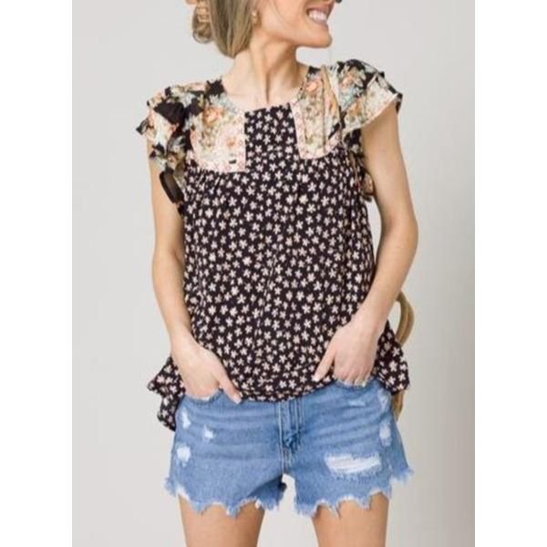 Stylish Print Short Sleeve Top